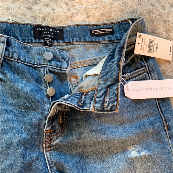 Sanctuary Size 2/26 Slim Boyfriend Std Rise NWT - Picture 2 of 8